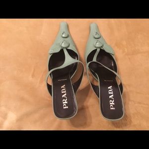 PRADA LEATHER MULES/SLIDES